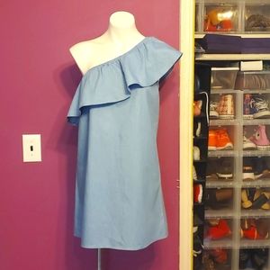 Ruffle Half Shoulder Dress